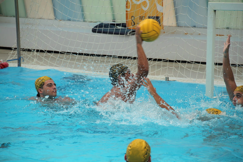 Water polo match action in Seville