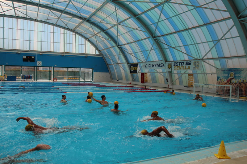 Players competing in the pool