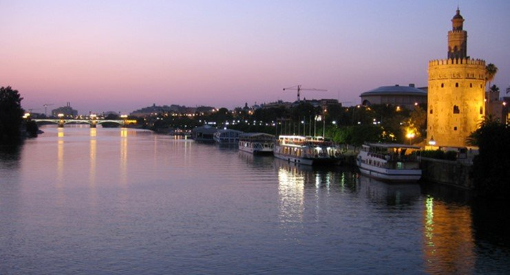 Guadalquivir river at dusk