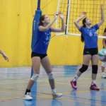 Student at volleyball practice with local Spanish team in Seville
