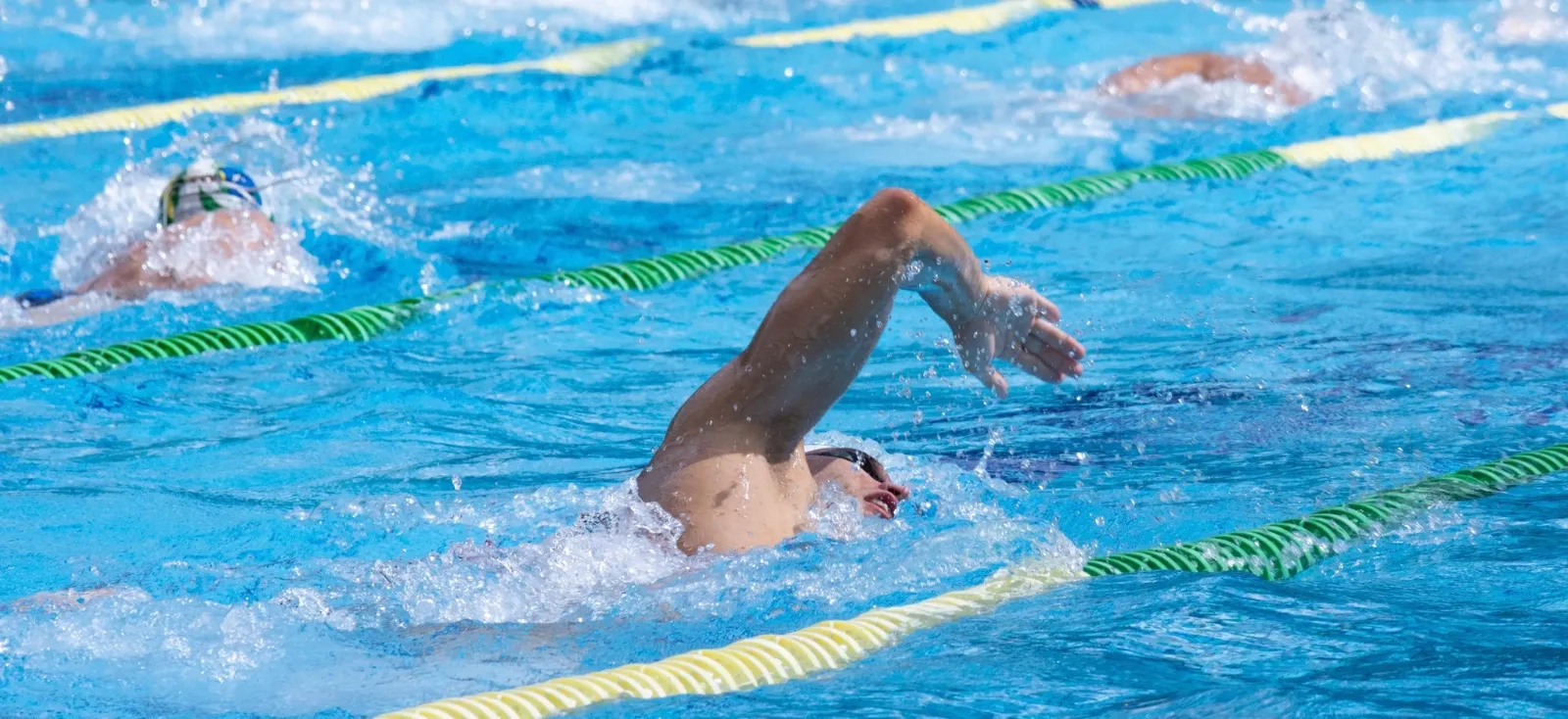 College student-athlete at swimming practice in Seville, Spain