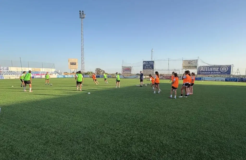 student at soccer practice with Spanish team